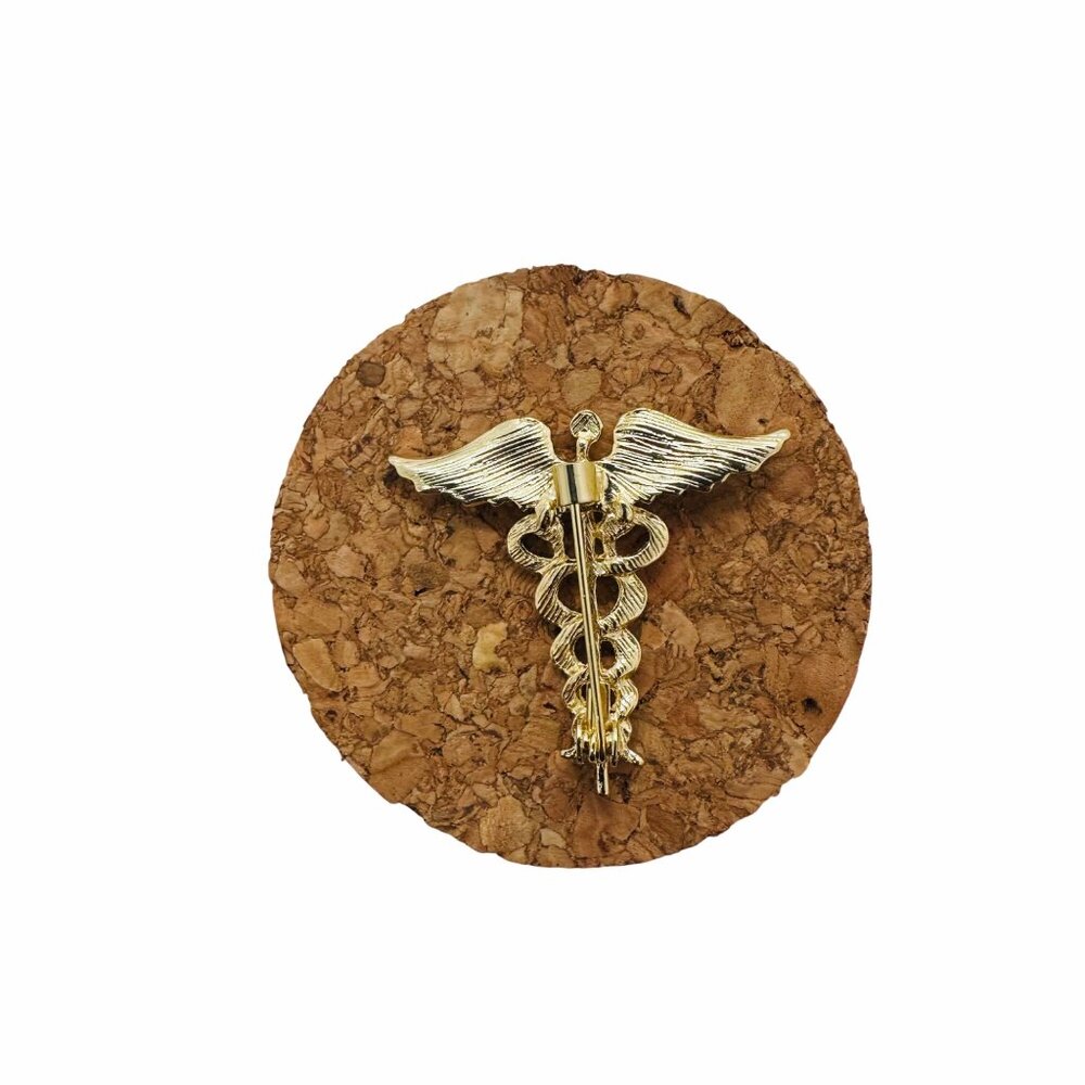 ✨Staff of Hermes Caduceus Medical Doctor Symbol of Medicine Snakes Wing Broch✨ - Picture 4 of 6